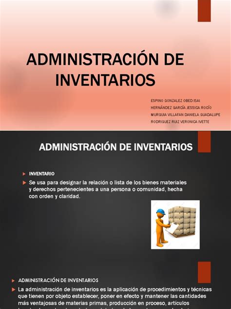 AdministraciÓn De Inventariospptx Inventario Producción Y Fabricación