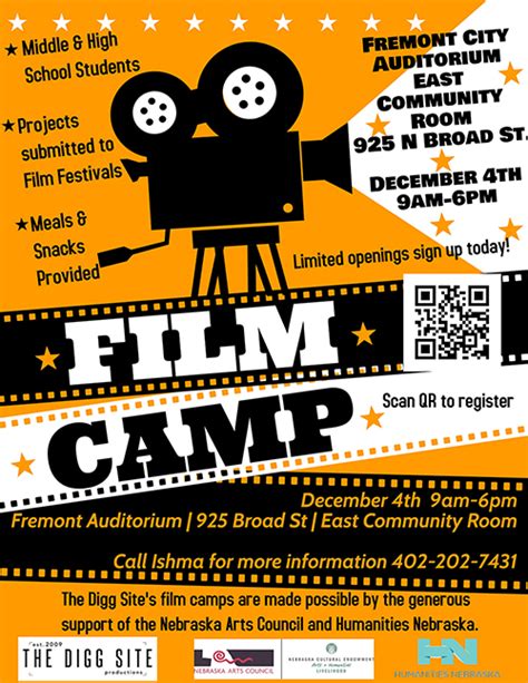 December 2021 Student Film Camp Registration The Digg Site Productions