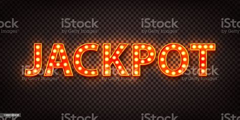 Vector Realistic Isolated Neon Marquee Text Of Jackpot On The