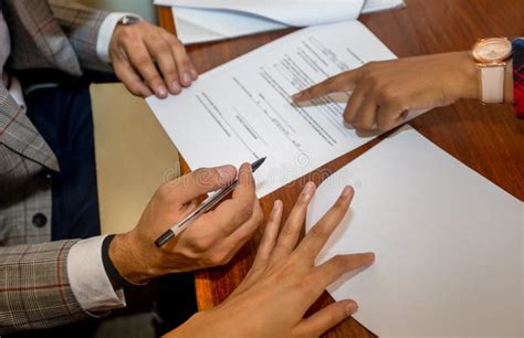 People Signing Documents Stock Photo Image Of Cheching 196965616