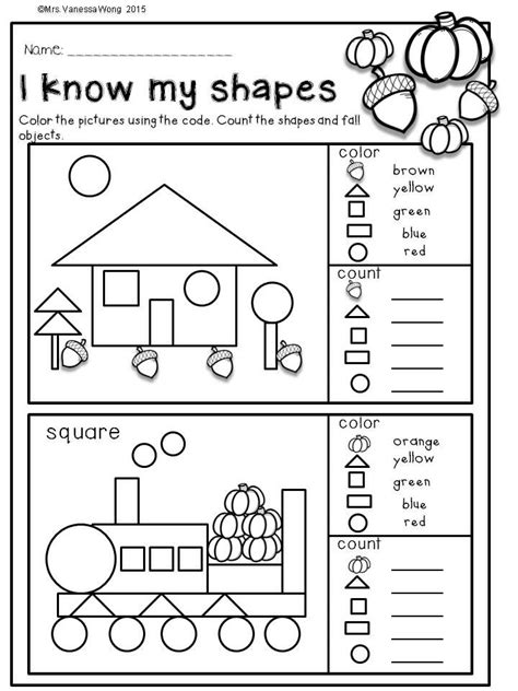 Download Free Printables At Preview I Know My Shapes Fall Math And