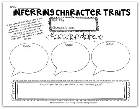 Inferring Character Traits Freebie - Classroom Freebies