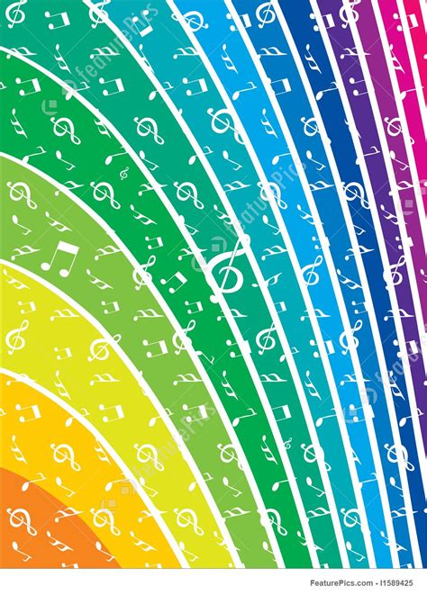 Vector Music Note Rainbow Design Element Stock