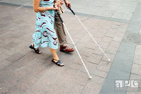 Blind People Walking In The Street Stock Photo Picture And Rights