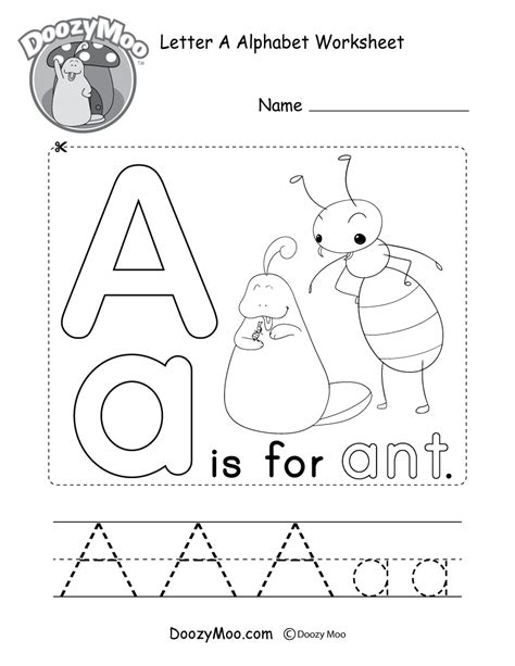Cute Uppercase Letter A Coloring Page Free Printable Doozy Moo