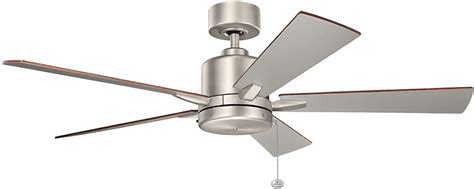 Ceiling fans may still be notorious for being eyesores, but plenty of models now exist without the gaudy candelabra lights and annoying pull chains. Kichler 330242NI Bowen Brushed Nickel Ceiling Fan - KIC ...