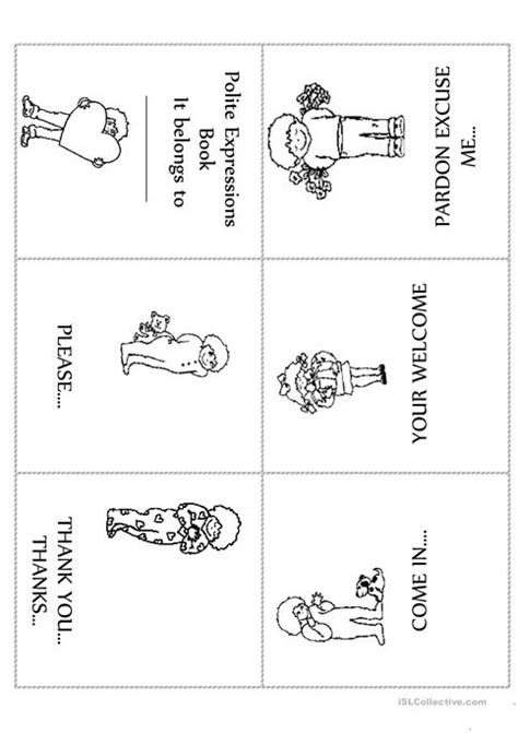 Polite Expressions Worksheets For Kindergarten