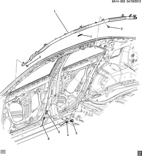 Cadillac Ats A Inflatable Restraint System Roof Side Epc Online