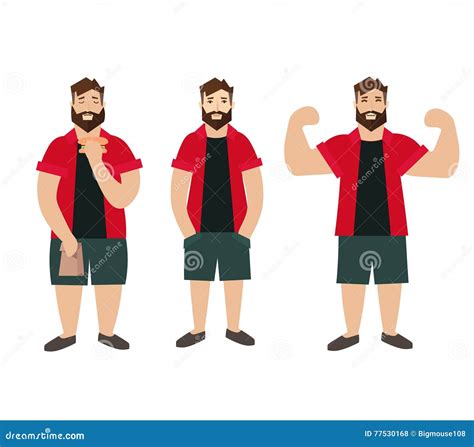 Man Figure Slim Healthy Lifestyle Vector Infographics Cartoondealer