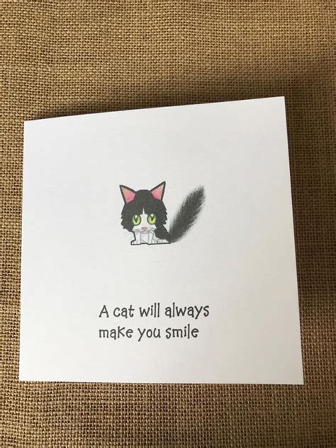 Cat Greeting Card Funny Humorous Greeting Card Original Art Etsy