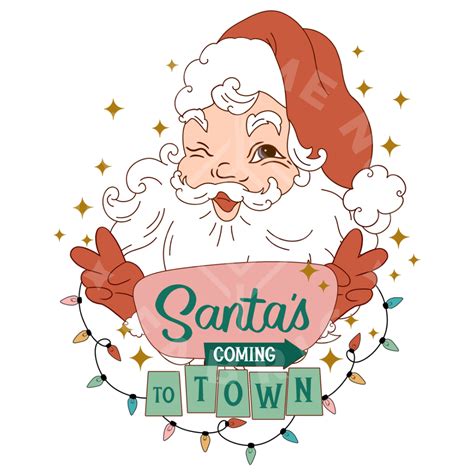 Santas Coming To Town Christmas Sublimation Heat Transfer 133