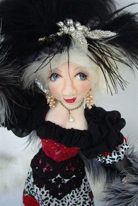 Art Doll Veronica Big Hat Lady 18 Ooak Cloth Doll By Caroline Erbsland