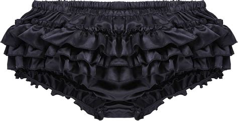 Iiniim Mens Soft Satin Ruffled Frilly Sissy Briefs Thong Underwear Gay Lingerie Amazon Co Uk