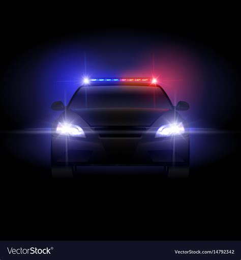 Sheriff Police Car At Night With Flashing Light Vector Image