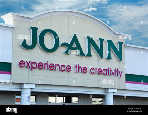 Jo Ann Fabric Logo Sign On Store With Experience The Creativity Slogan