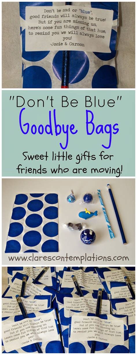 Send them on their way with these top picks. Clare's Contemplations: Goodbye Bags | Diy gifts for ...