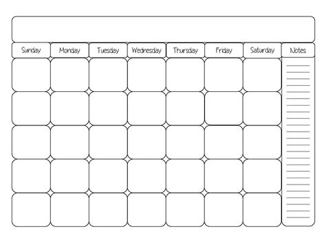 Blank Calendar Template Cute Printable Editable Blank Randomness Cute