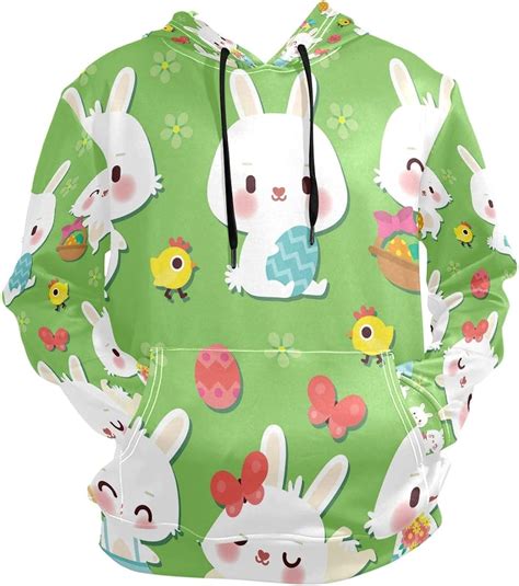Lovely White Rabbit Bunny Hoodies 3d Print Athletic Hooded Sweatshirts