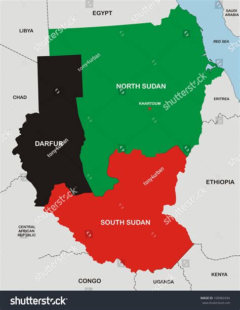 Sudan And South Sudan Political Map Political Map Of Sudan And South