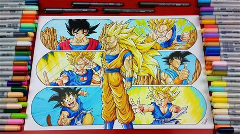 Tunks,vegeta,goku y gohan | mode tutorial and ideas. Drawing the Evolution of Goku | Part 3 | TolgArt - YouTube