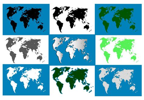 Silhouette World Map Pack 148599 Vector Art At Vecteezy