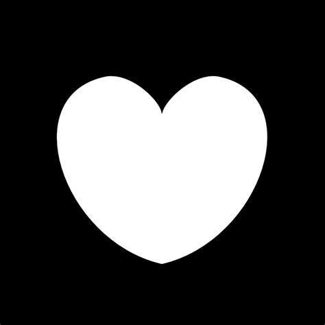 Download Plain Black Heart Frame White Heart Icon No Background