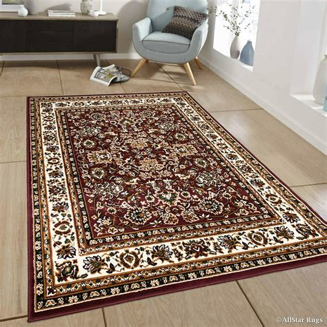 allstar burgundy woven high quality rug traditional persian flower western design area rug