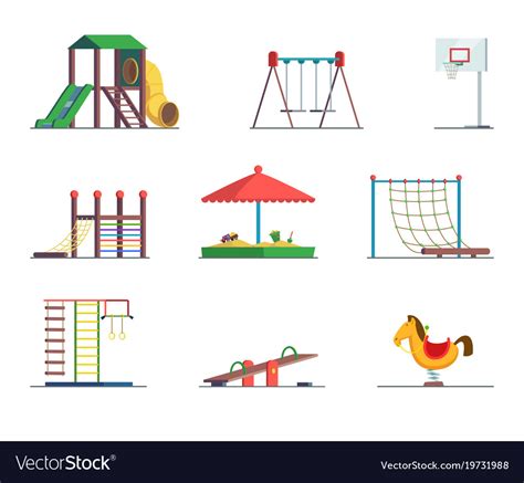 Playground Equipment Fun Area For Kids Royalty Free Vector