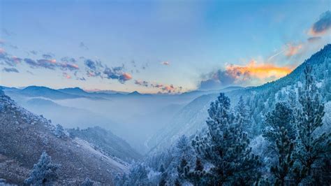 1920x1200 Nature Landscape Valley Mountain Forest Mist Clouds Sunset