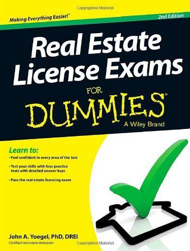 Real Estate License Exams For Dummiesjohn A Yoegel Real Estate License Real Estate Exam