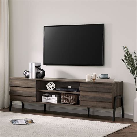 Buy Wampat Mid Century Modern Tv Stand For Up To 75 Inch Wood Tv
