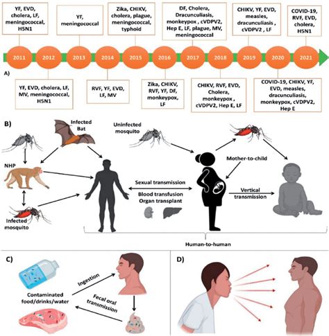 disease outbreak and transmission modes a timeline of disease download scientific diagram