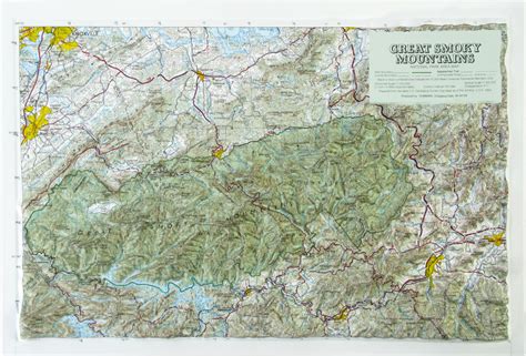 Hubbard Scientific Raised Relief Map Great Smoky Mtn National Park