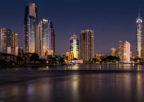 Wallpaper Skyscrapers Lights Buildings Night City Hd Widescreen