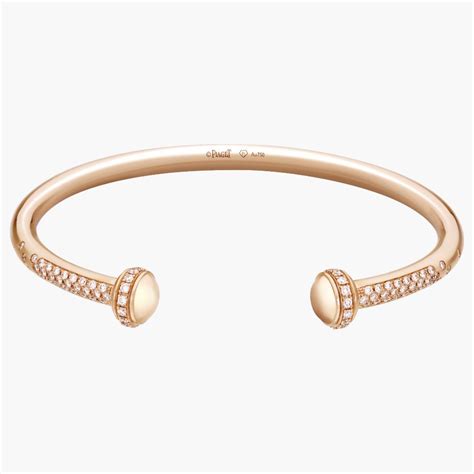 Piaget Possession Open Bangle Bracelet In 18k Rose Gold With Diamonds 18k Direct