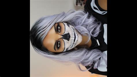 Half Skull Tutorial Halloween Makeup 2016 Youtube