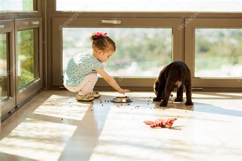 Girl Feeding Dog Stock Photo By ©tonodiaz 40135411