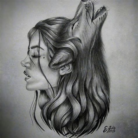 Pin By Mano Kara On Art With Images Wolf Girl Tattoos Wolf Girl