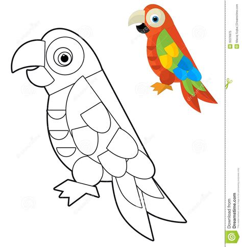 Cartoon Animal Coloring Page Illustration For The