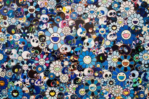 65k murakami flat ungu biru : Takashi Murakami "Flowers & Skulls" Exhibition @ Gagosian Gallery Hong Kong