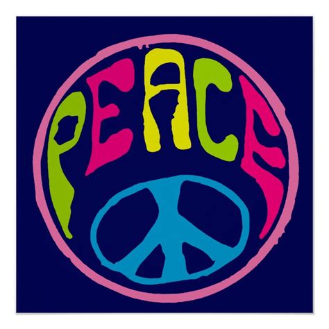 Peace Sign Psychedelic Hippie Style Peace Sign Art