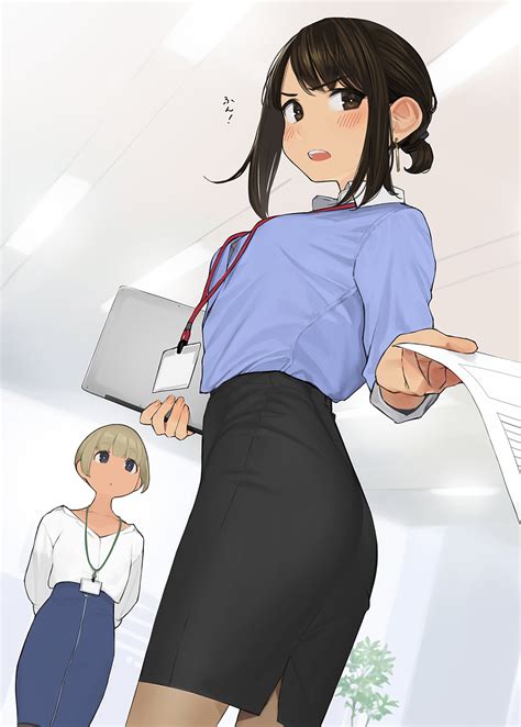 Anime Anime Girls Yomu Artwork Ganbare Douki Chan Office Girl Wallpaper