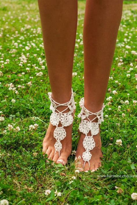 Women S Barefoot Sandals Doily Crochet Barefoot Sandal By Barmine Bride