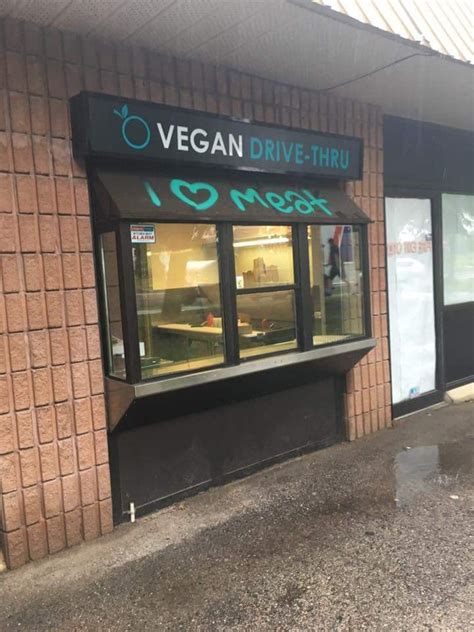 Call in your order, pay over the phone, and come pick it up at our drive thru. Two days ago, a brand new all vegan drive-thru opened in my hometown. Today, this. Why can't ...