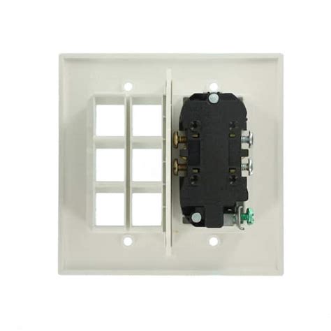 Leviton 2 Gang White Duplex Outletquickport Plate Recessed 52 Off