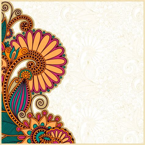 Colorful Paisley Pattern On Gold Indian Wedding Invitation