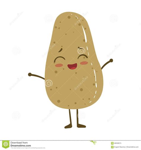 Potato Cute Anime Humanized Smiling Cartoon Vegetable Food Character
