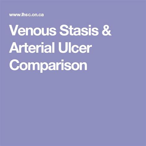 Venous Stasis And Arterial Ulcer Comparison Ulcers Health