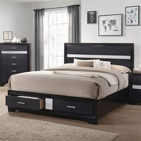 Carrington ii queen storage bed. Miranda Storage Bedroom Set (Black) Coaster Furniture ...