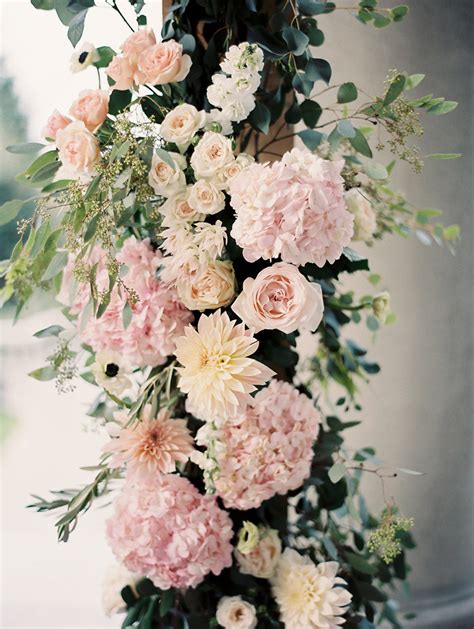 Pink Flower Detail On Wedding Arch Elizabeth Anne